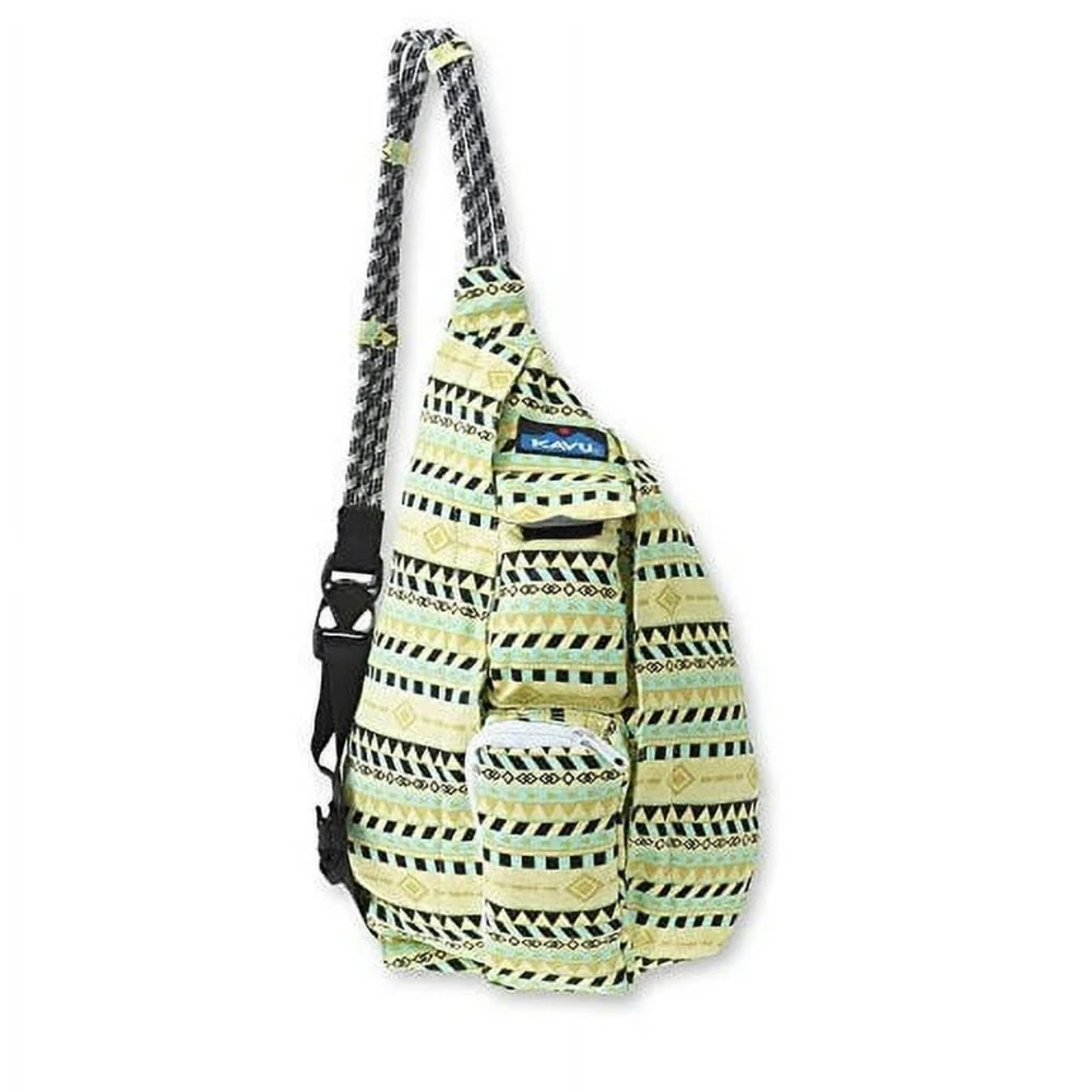 KAVU Rope Sling Bag Canvas Crossbody Backpack Green Yellow Southwest Messenger